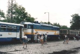 14.6.1997 Vysoké Mýto motorová lokomotiva 754 058-6 a motorový vůz 810 486-1