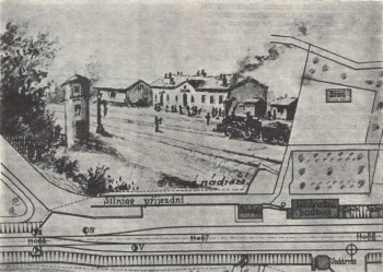 Původní nádraží v Chocni z roku 1845