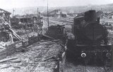 Choceň výtopna po výbuchu munice dne 8.5.1945 - parní lokomotiva 354.7117