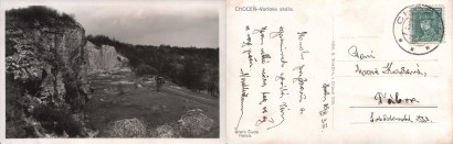 pohlednice Choceň--Vorlova skála.