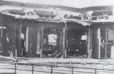 Choceň výtopna po výbuchu munice dne 8.5.1945 - parní lokomotivy 324.317, 354.0135 a 310.0115
