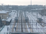 26.2.2005 železniční stanice Choceň pohled ze silničního mostu olomoucké zhlaví